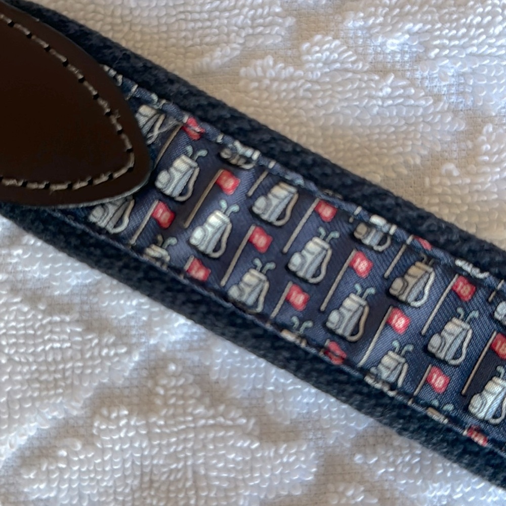 Vineyard Vines Navy and Red Golf Print Belt